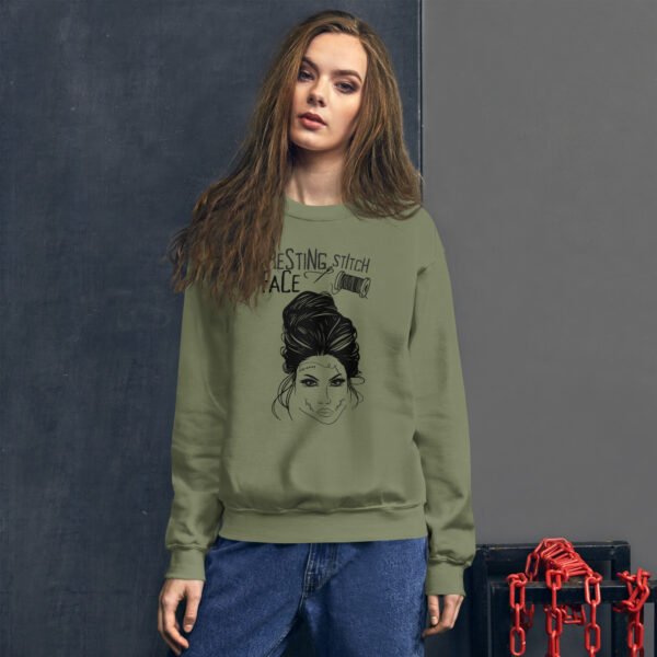 Halloween Funny - Resting Stitch Face Unisex Sweatshirt - Image 2