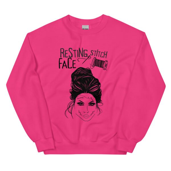 Halloween Funny - Resting Stitch Face Unisex Sweatshirt - Image 2