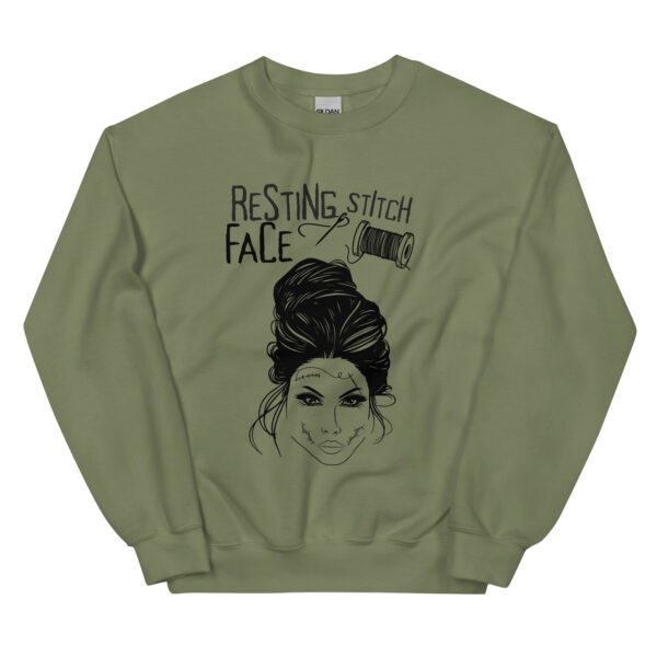 Halloween Funny - Resting Stitch Face Unisex Sweatshirt - Image 4