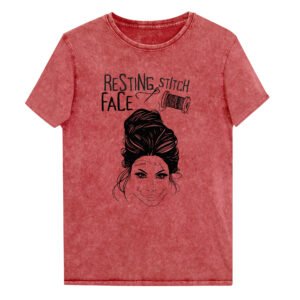 Halloween Funny – Resting Stitch Face Denim T-Shirt