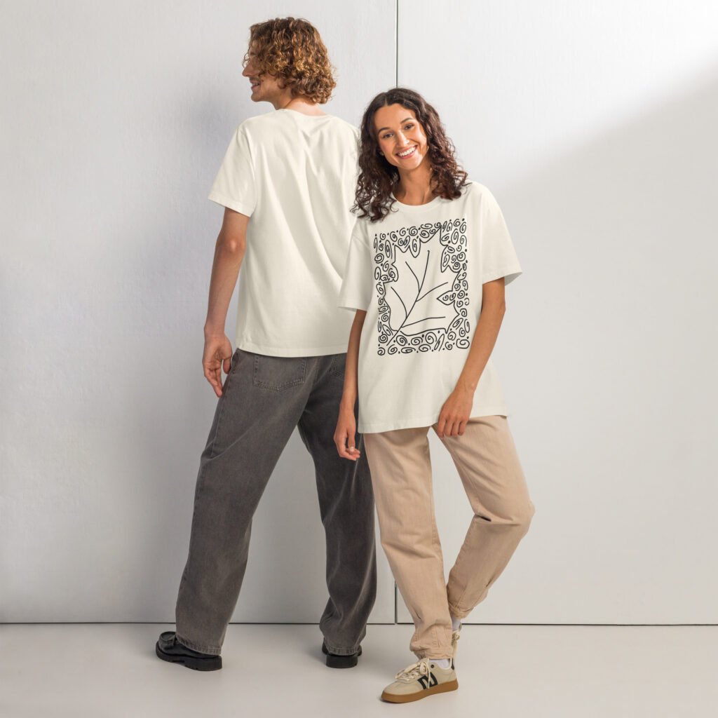 Leaf & Doodle Unisex Oversized T-shirt