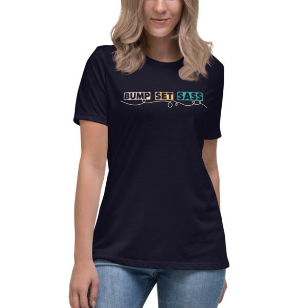 Bump. Set. Sass Women's Volleyball Relaxed T-Shirt - Image 2