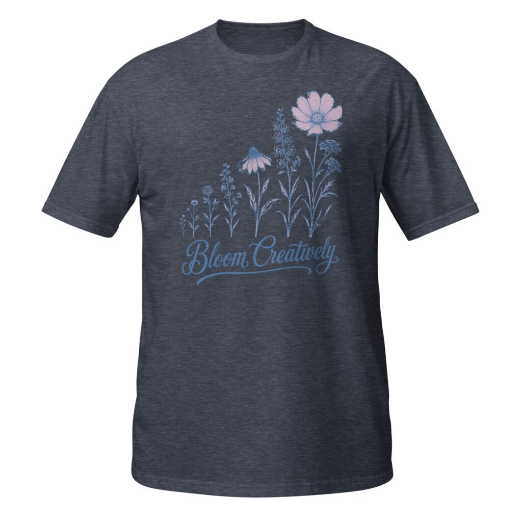 Blue Style Bloom Creatively Short-Sleeve T-Shirt