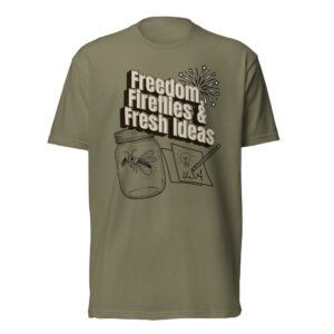 Freedom Fireflies and Fresh Ideas Unisex Fitted T-Shirt (Nature Colored)
