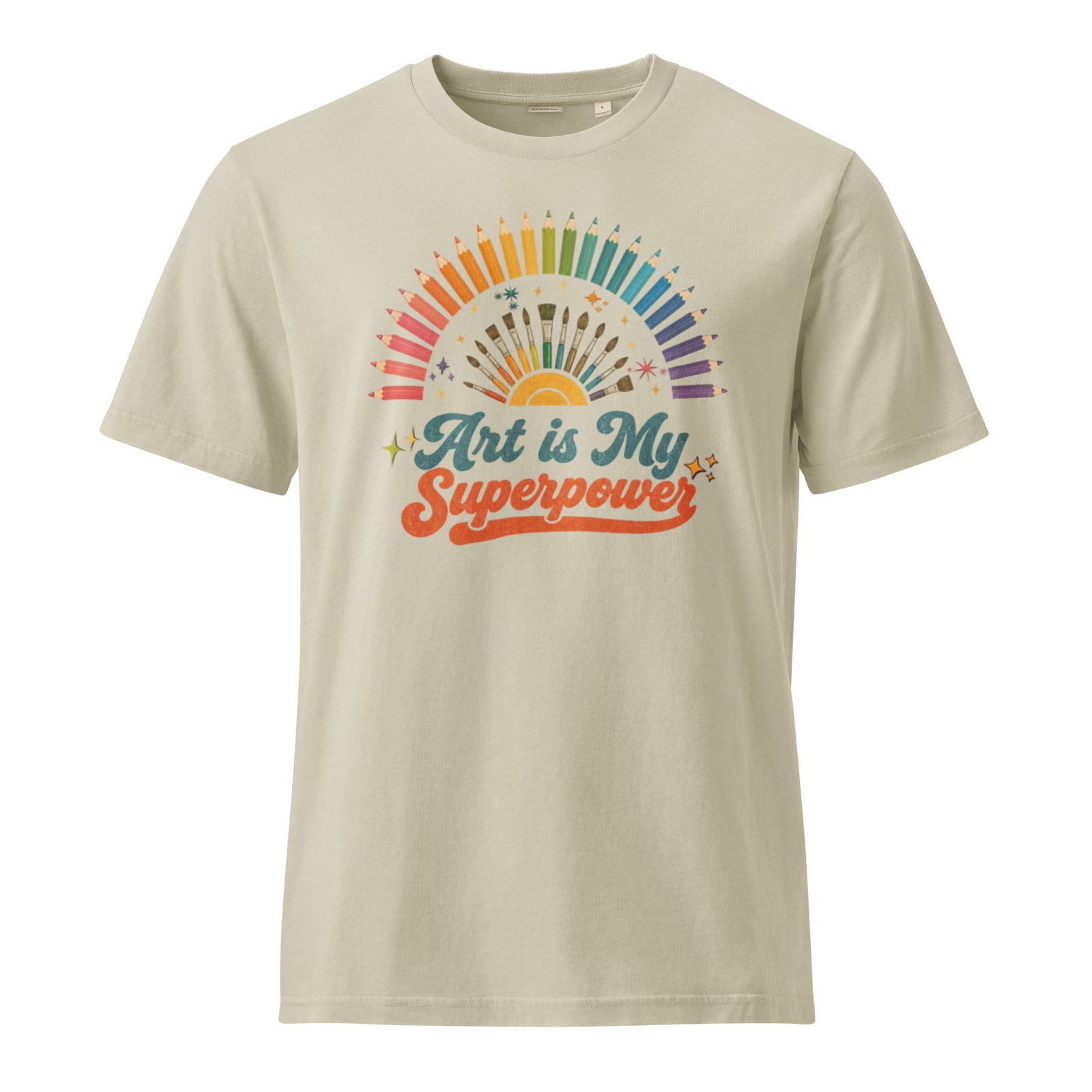 Art is My Superpower Unisex Garment Dyed Vintage T-Shirt | Stanley/Stella - Image 3