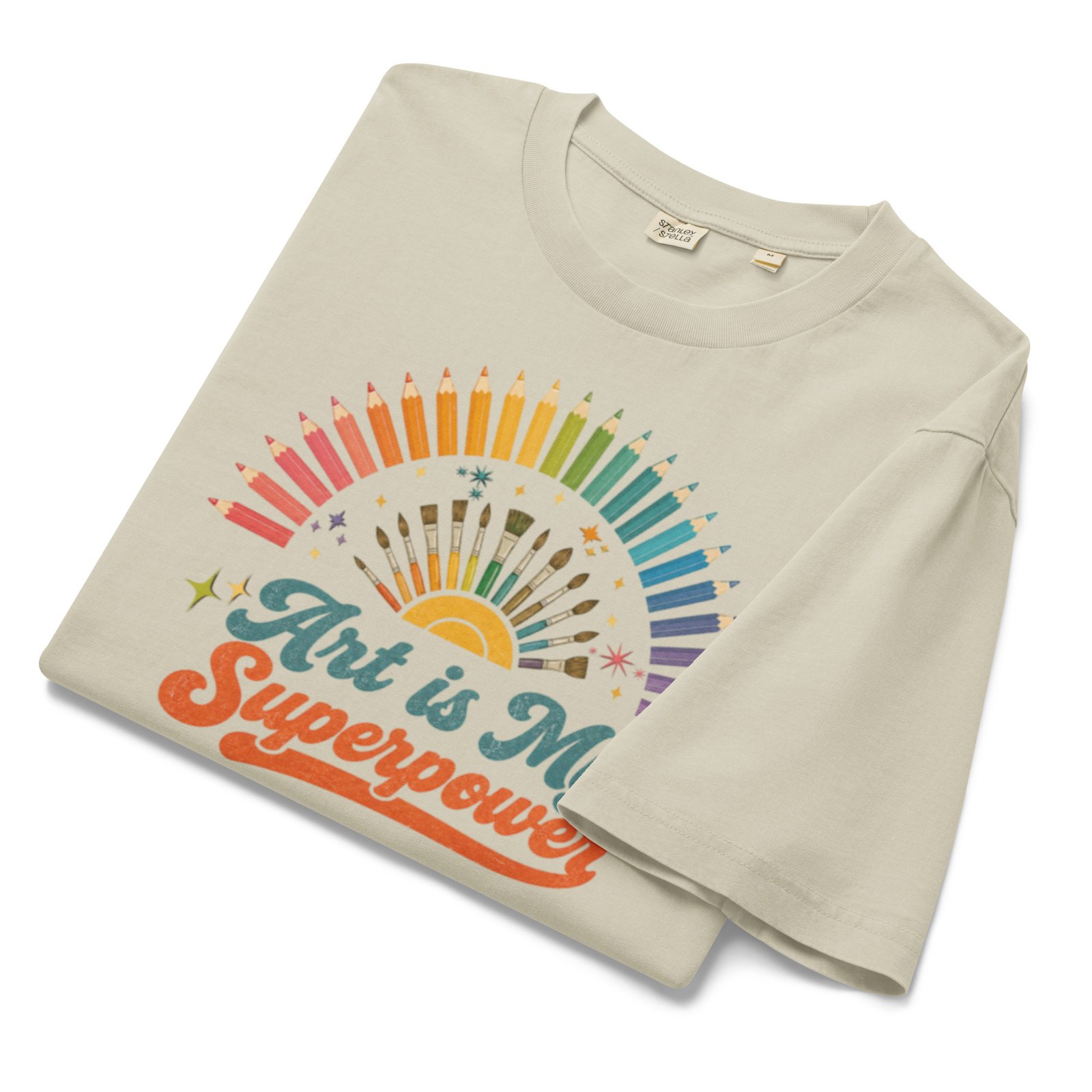 Art is My Superpower Unisex Garment Dyed Vintage T-Shirt | Stanley/Stella - Image 4