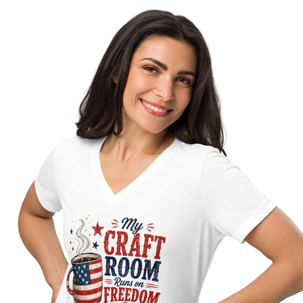 Crafts and Coffee Women’s Relaxed V-neck T-shirt