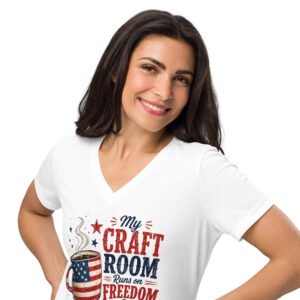 Crafts and Coffee Women’s Relaxed V-neck T-shirt